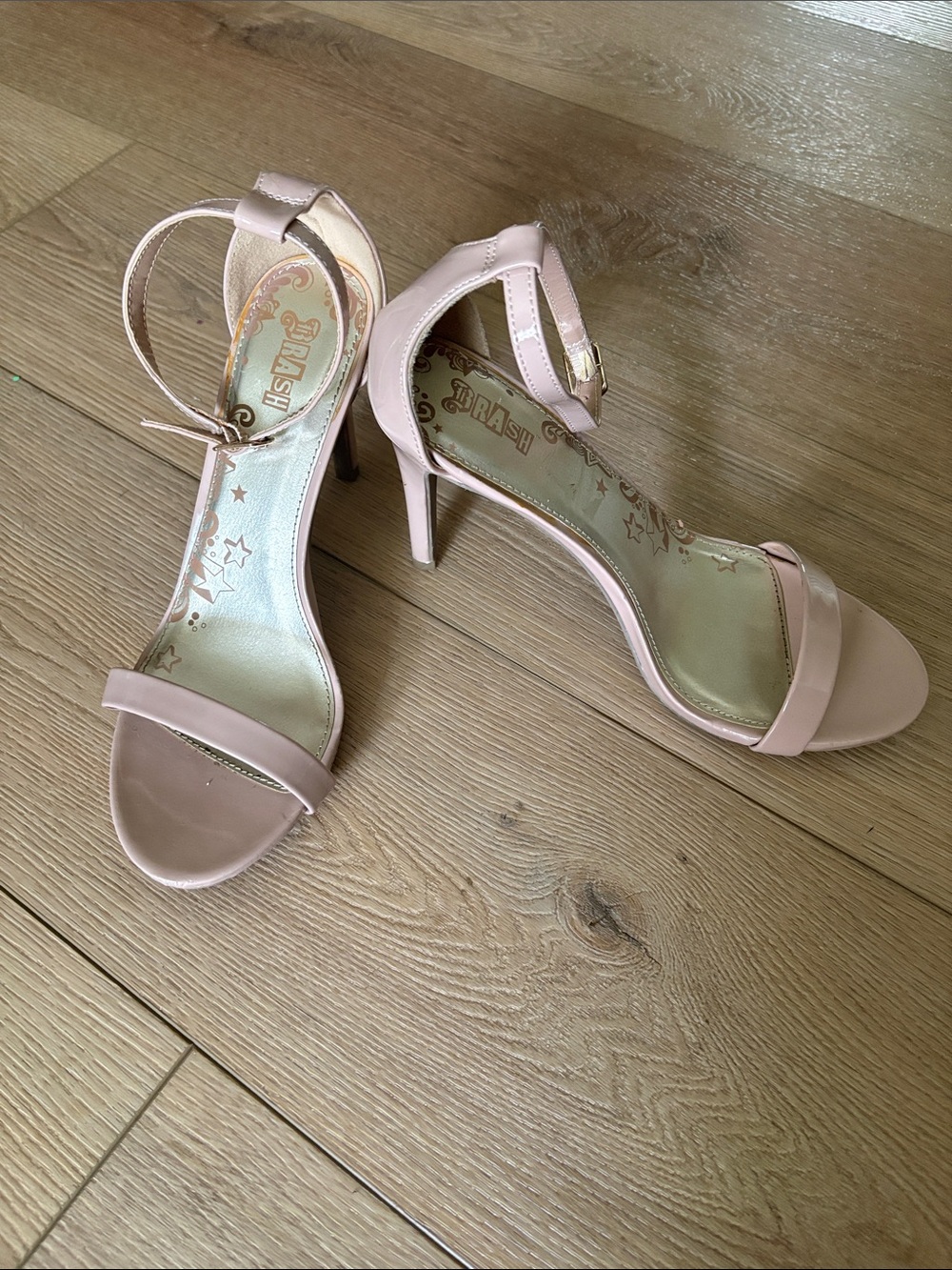 Brash Nude Ankle-Strap Stiletto Heels